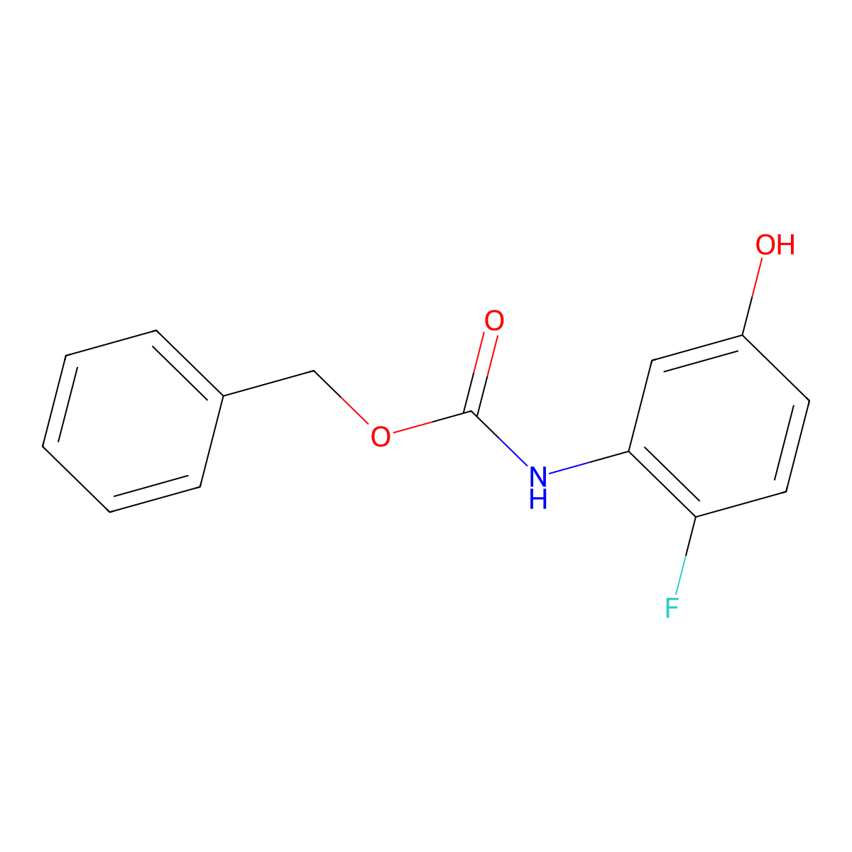 Benzyl N-(2-fluoro-5-hydroxyphenyl)carbamate molecular structure, CAS 1881289-18-4