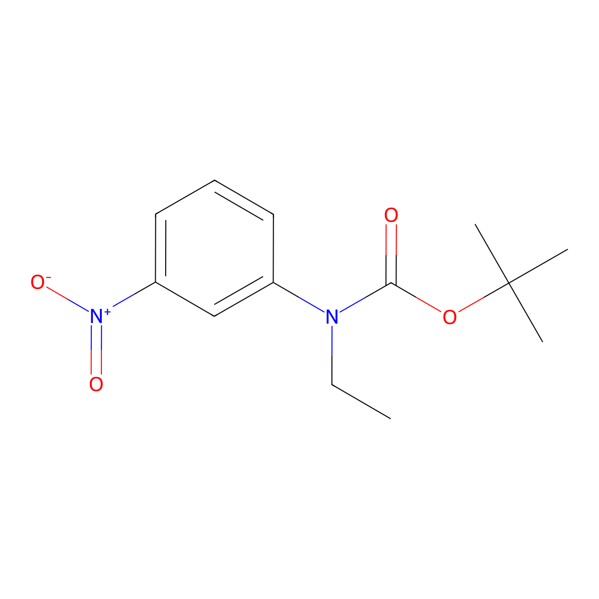 Tert-butyl N-ethyl-N-(3-nitrophenyl)carbamate molecular structure, CAS 1881289-22-0