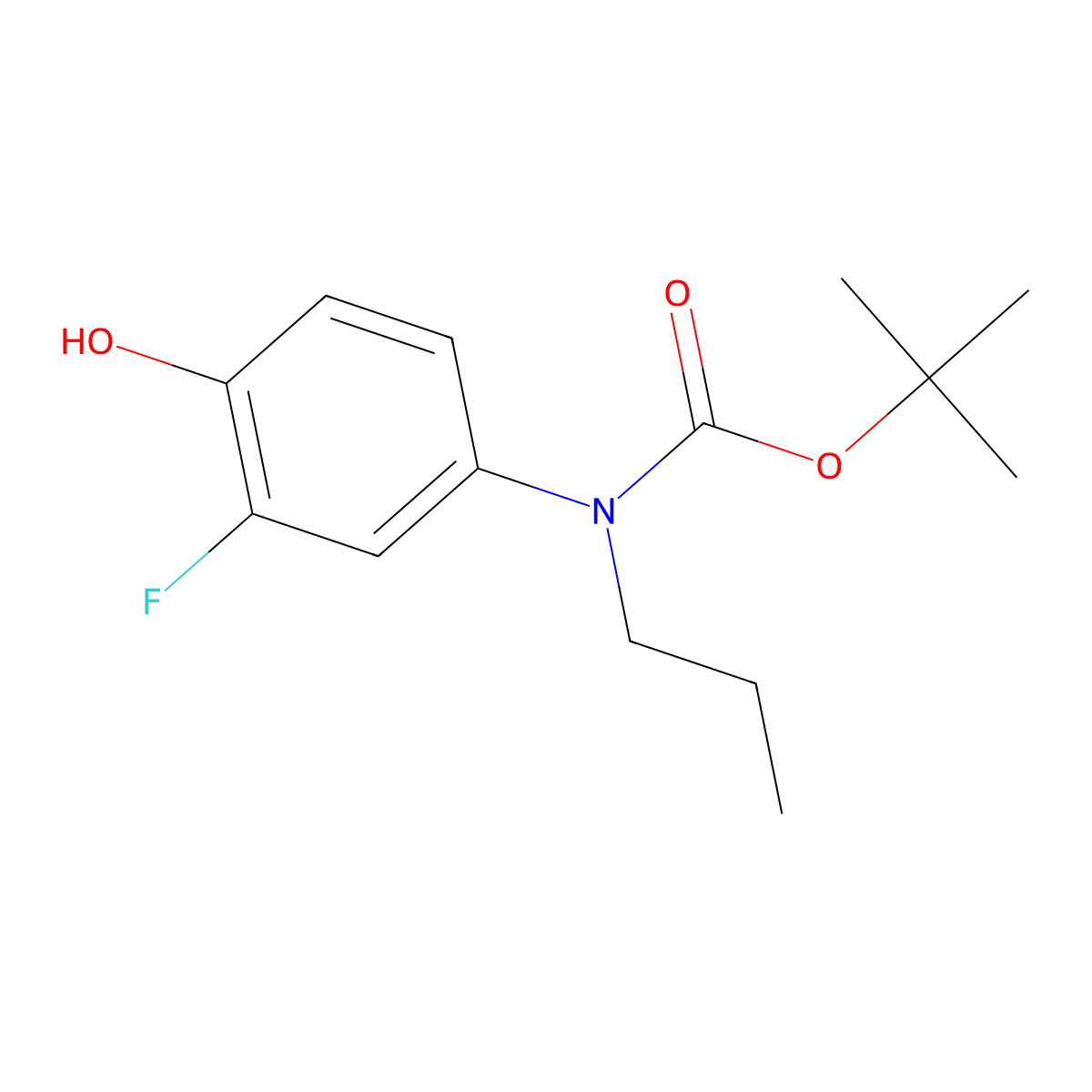 Tert-butyl N-(3-fluoro-4-hydroxyphenyl)-N-propylcarbamate molecular structure, CAS 1881289-33-3