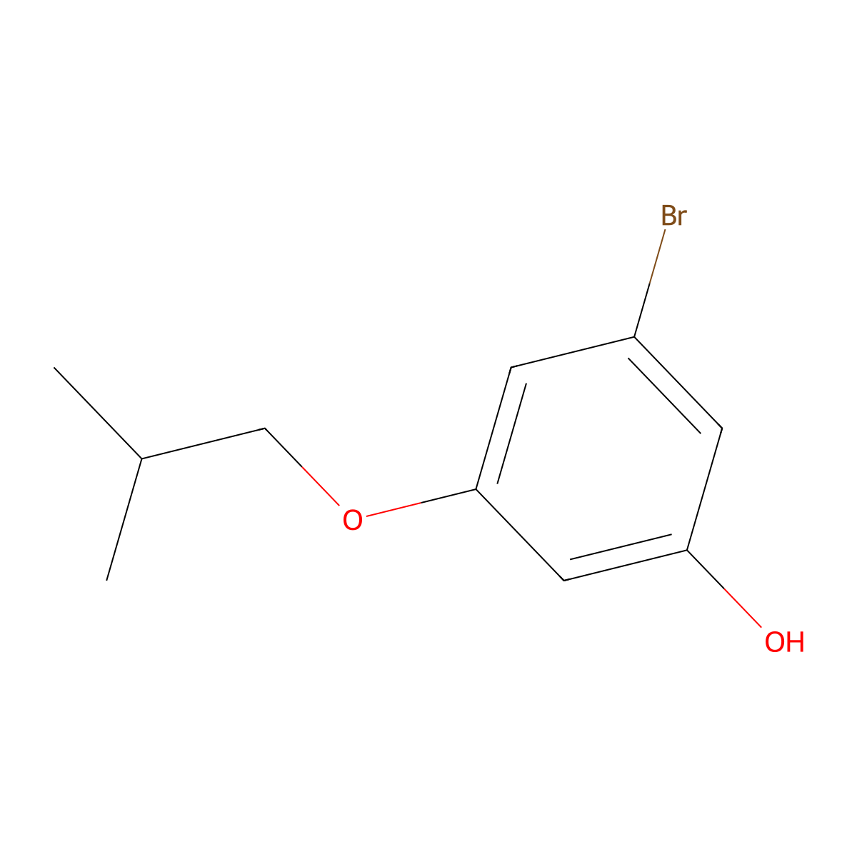 3-Bromo-5-(2-methylpropoxy)phenol molecular structure, CAS 1881289-38-8