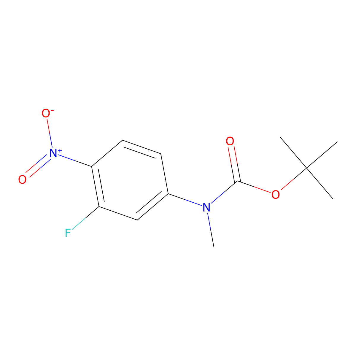Tert-butyl N-(3-fluoro-4-nitrophenyl)-N-methylcarbamate molecular structure, CAS 1881289-41-3