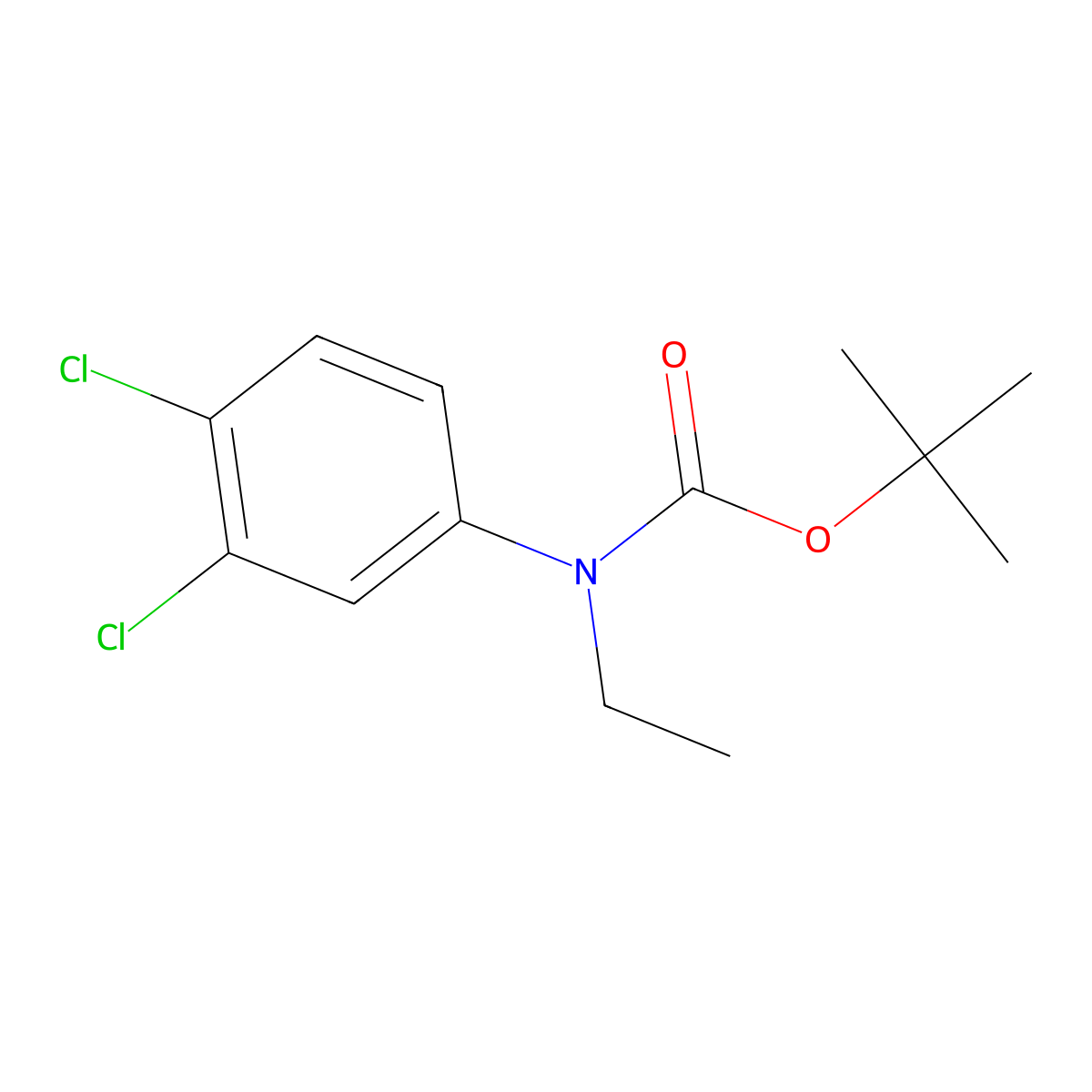 Tert-butyl N-(3,4-dichlorophenyl)-N-ethylcarbamate molecular structure, CAS 1881289-42-4