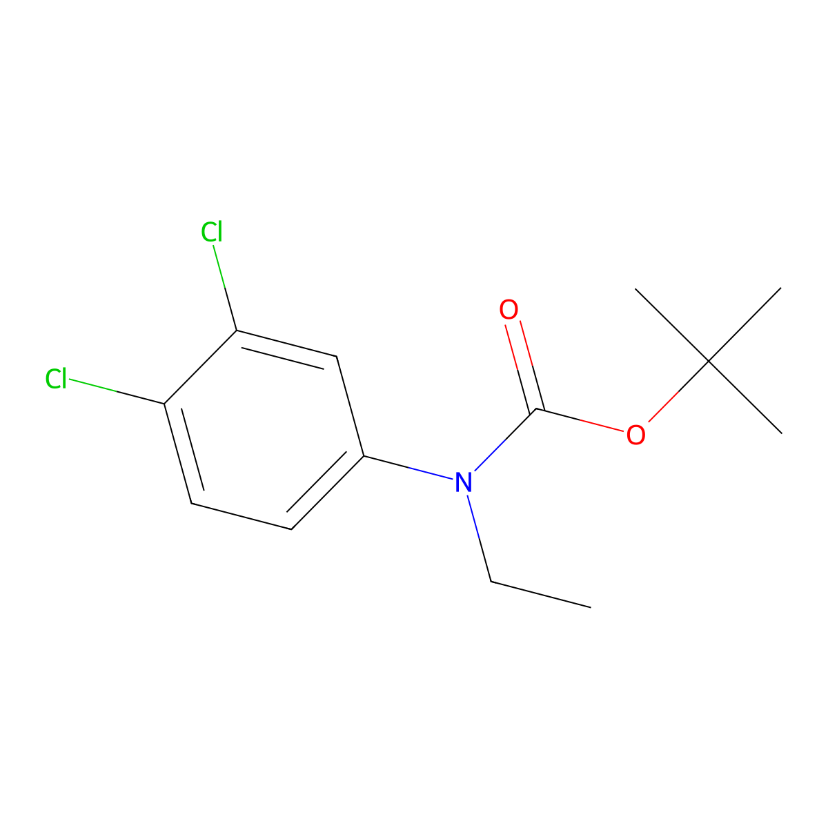 Tert-butyl N-(3,4-dichlorophenyl)-N-ethylcarbamate molecular structure, CAS 1881289-42-4