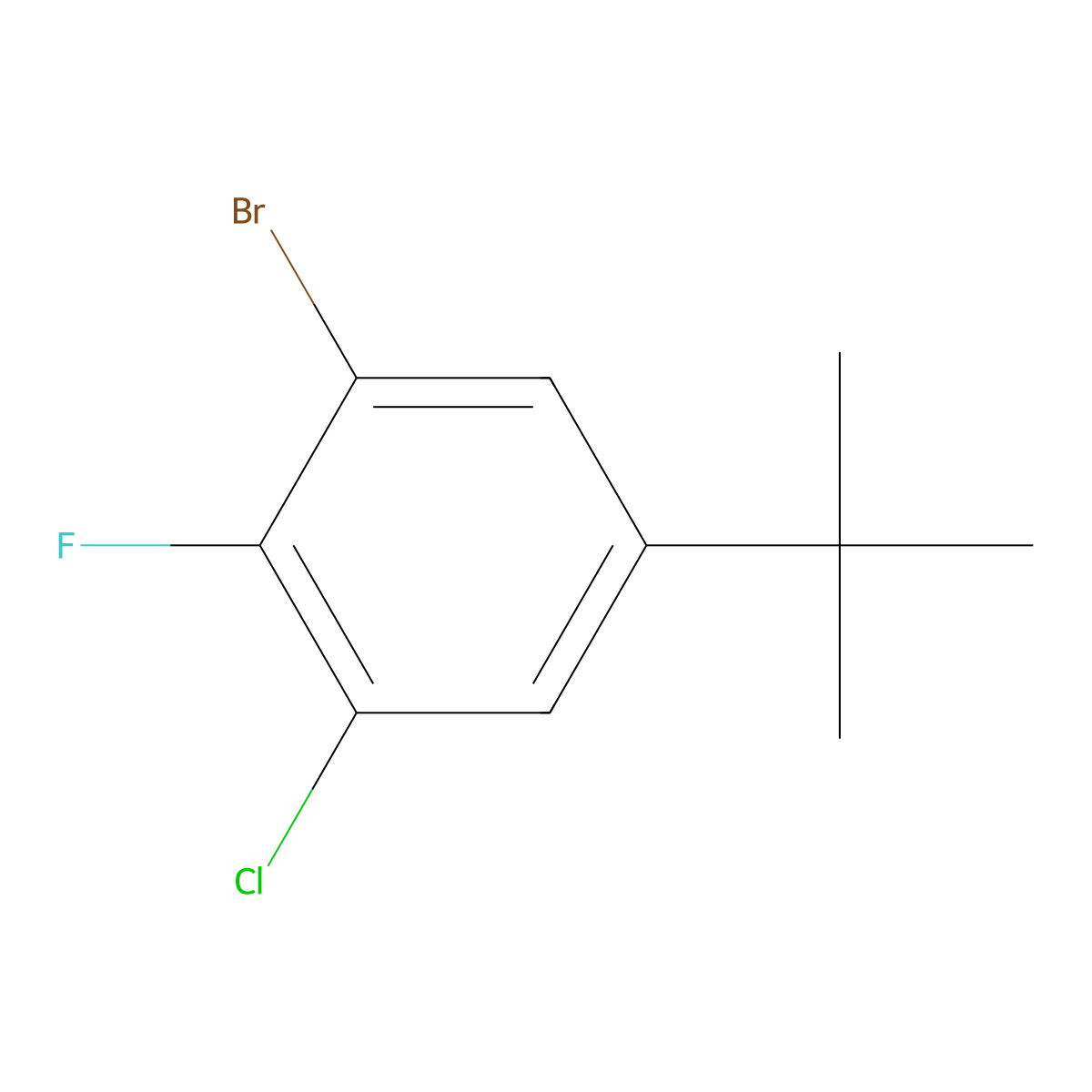 1-Bromo-5-tert-butyl-3-chloro-2-fluorobenzene molecular structure, CAS 1881289-47-9