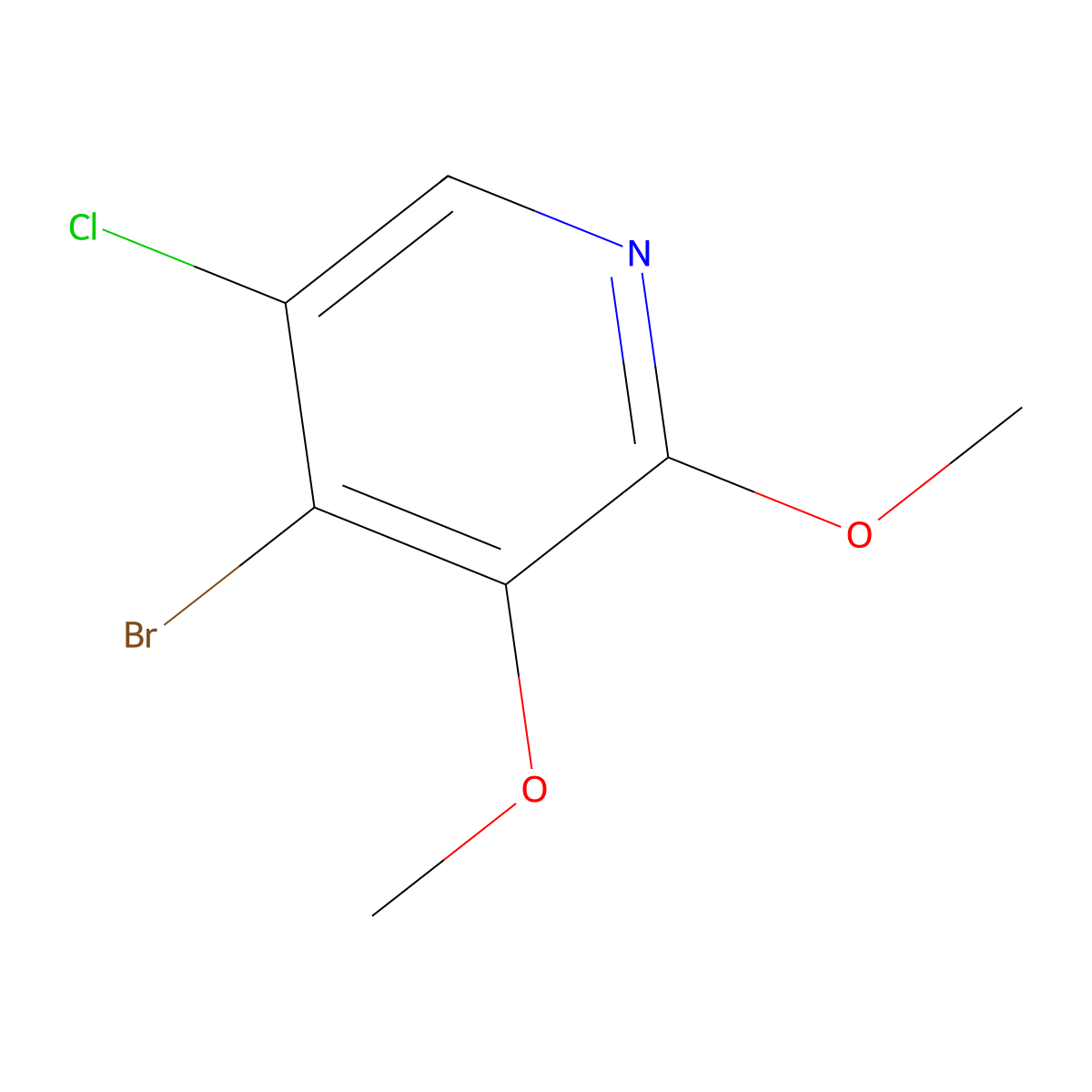 4-Bromo-5-chloro-2,3-dimethoxypyridine molecular structure, CAS 1881289-54-8
