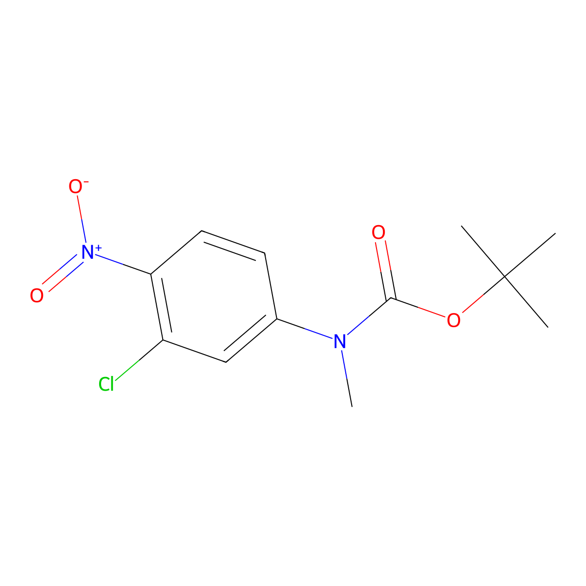 Tert-butyl N-(3-chloro-4-nitrophenyl)-N-methylcarbamate molecular structure, CAS 1881290-18-1