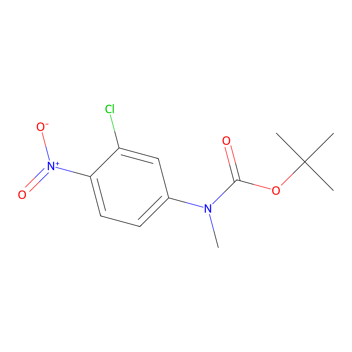 Tert-butyl N-(3-chloro-4-nitrophenyl)-N-methylcarbamate molecular structure, CAS 1881290-18-1