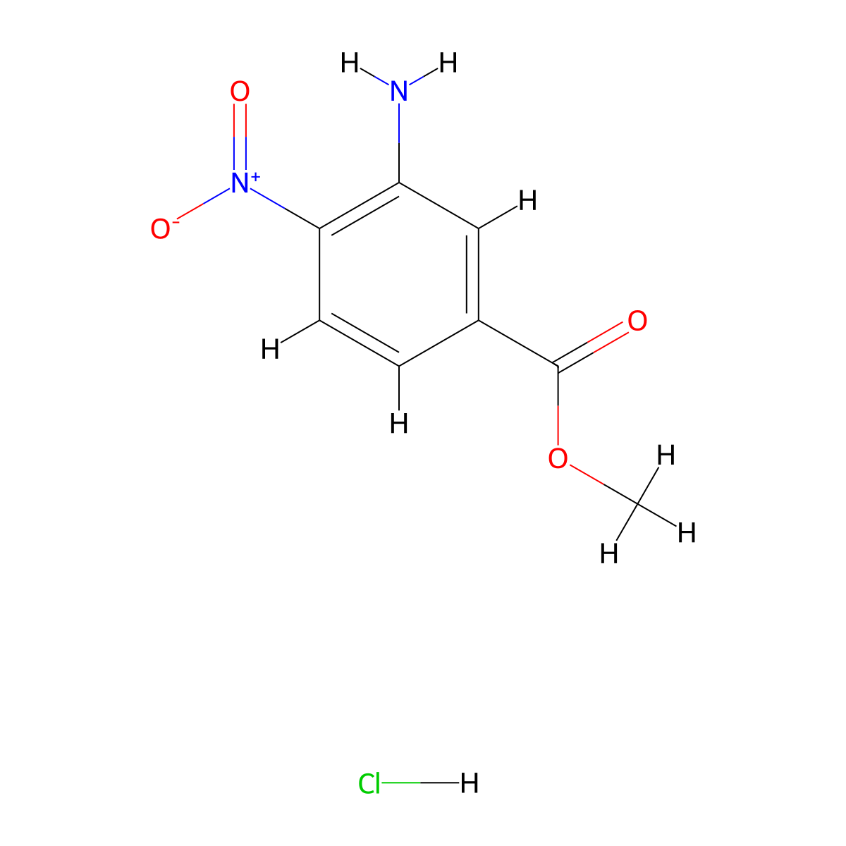 Methyl 3-amino-4-nitrobenzoate hydrochloride molecular structure, CAS 1881290-20-5