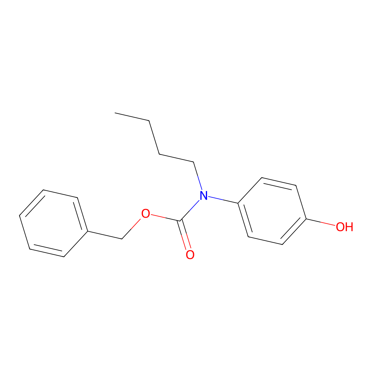 Benzyl N-butyl-N-(4-hydroxyphenyl)carbamate molecular structure, CAS 1881290-24-9