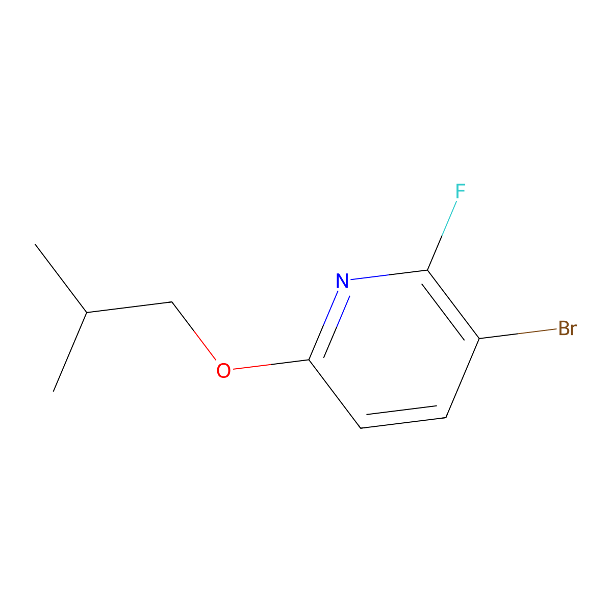 3-Bromo-2-fluoro-6-(2-methylpropoxy)pyridine molecular structure, CAS 1881290-29-4