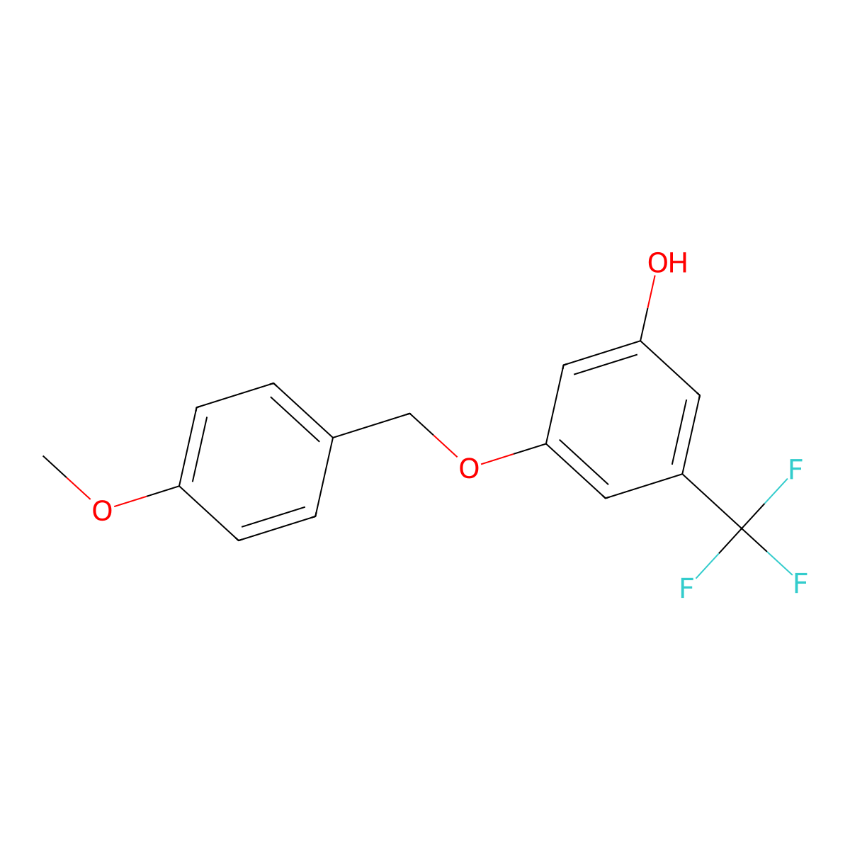 3-[(4-Methoxyphenyl)methoxy]-5-(trifluoromethyl)phenol molecular structure, CAS 1881290-30-7