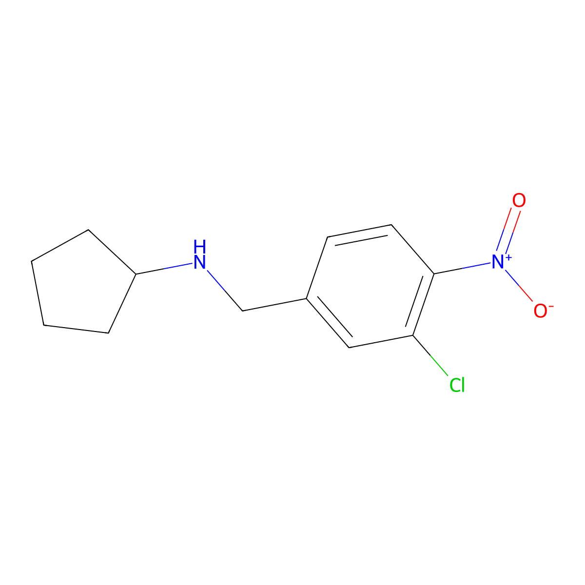 N-[(3-Chloro-4-nitrophenyl)methyl]cyclopentanamine molecular structure, CAS 1881290-37-4