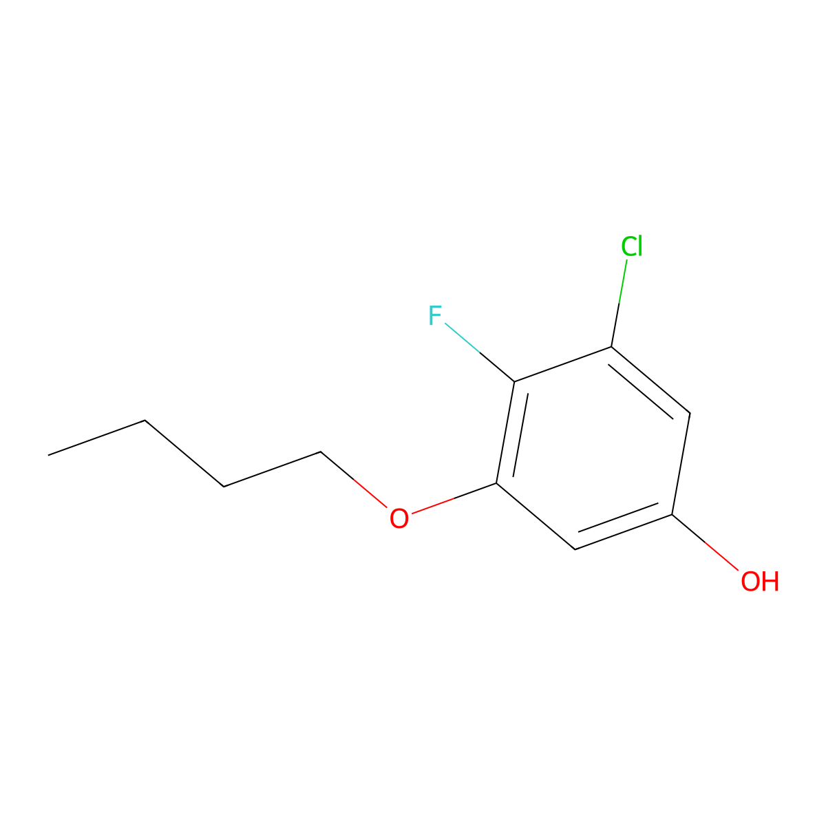 3-Butoxy-5-chloro-4-fluorophenol molecular structure, CAS 1881290-39-6