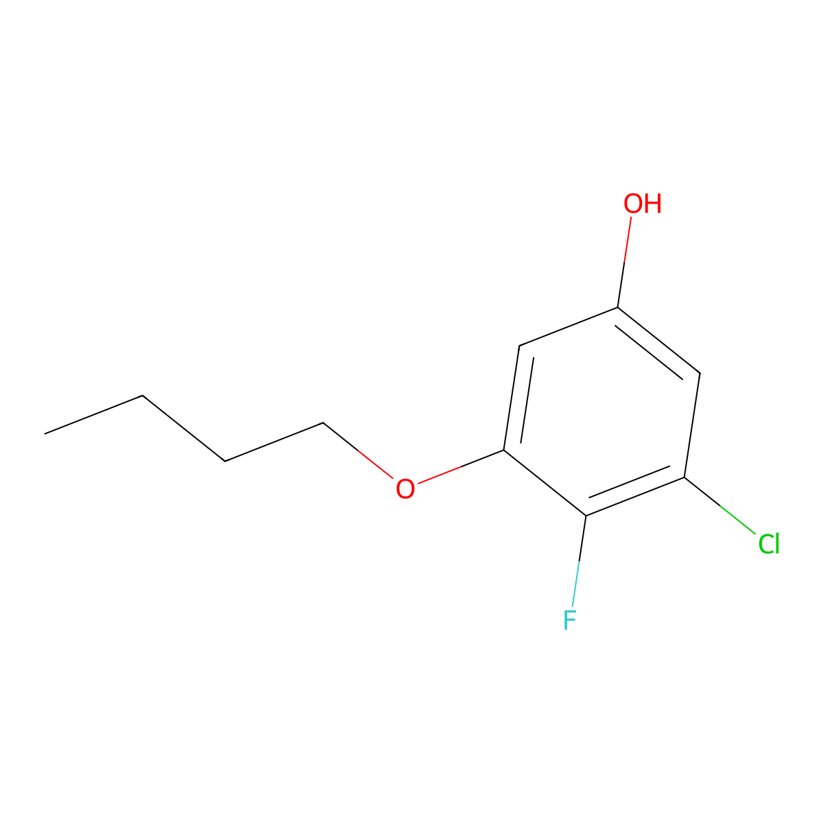 3-Butoxy-5-chloro-4-fluorophenol molecular structure, CAS 1881290-39-6