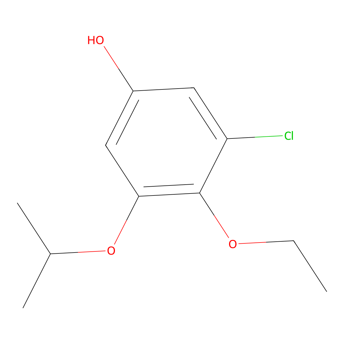 3-Chloro-4-ethoxy-5-(propan-2-yloxy)phenol molecular structure, CAS 1881290-41-0