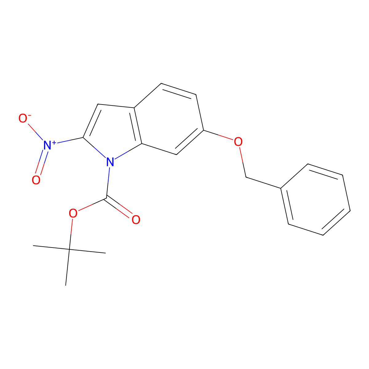tert-butyl 6-(benzyloxy)-2-nitro-1H-indole-1-carboxylate molecular structure, CAS 1881290-45-4