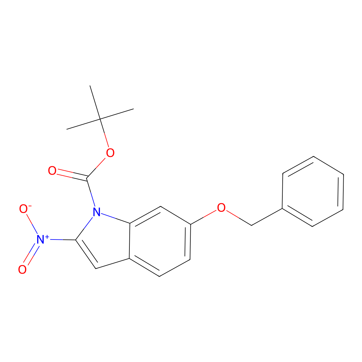 tert-butyl 6-(benzyloxy)-2-nitro-1H-indole-1-carboxylate molecular structure, CAS 1881290-45-4