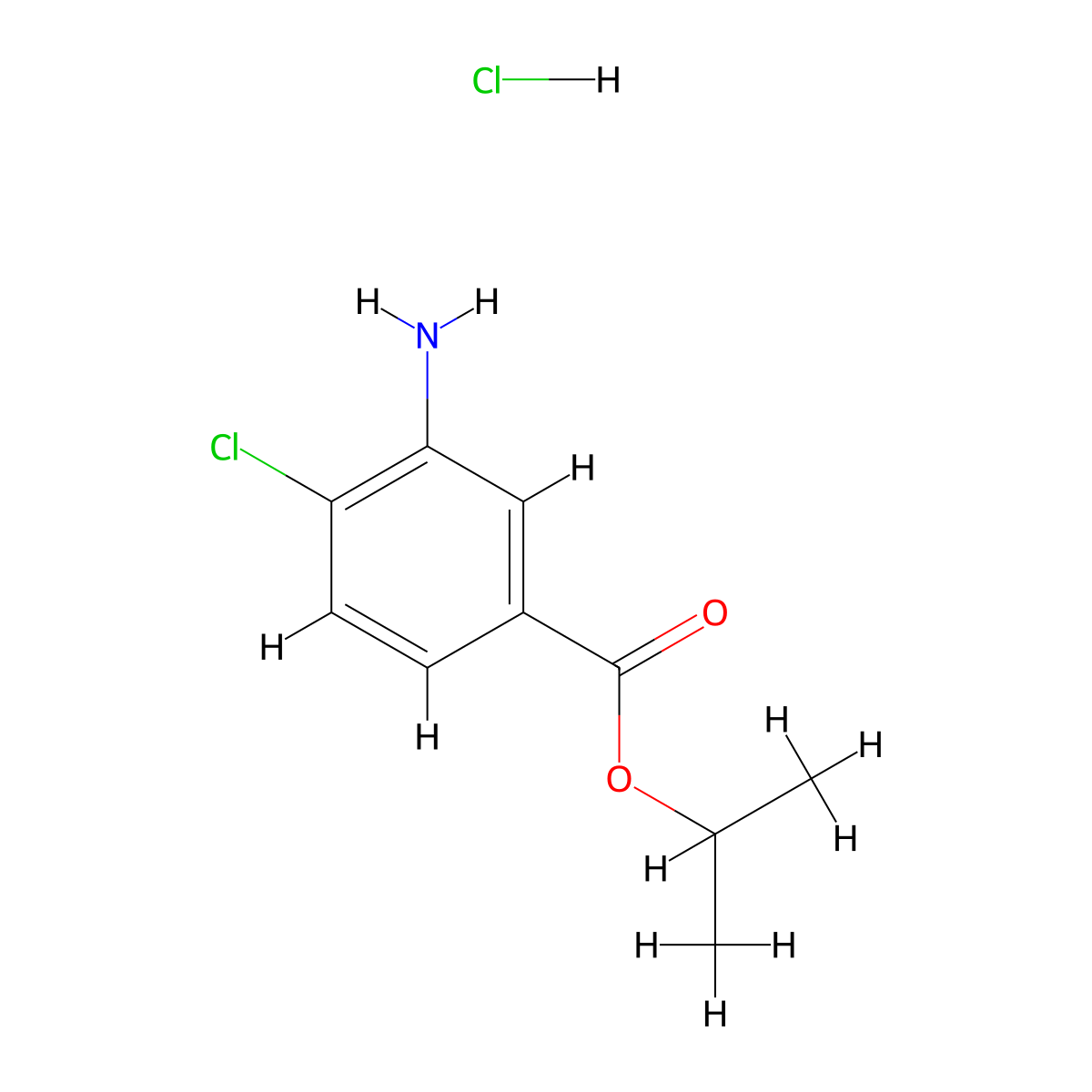 Propan-2-yl 3-amino-4-chlorobenzoate hydrochloride molecular structure, CAS 1881290-47-6