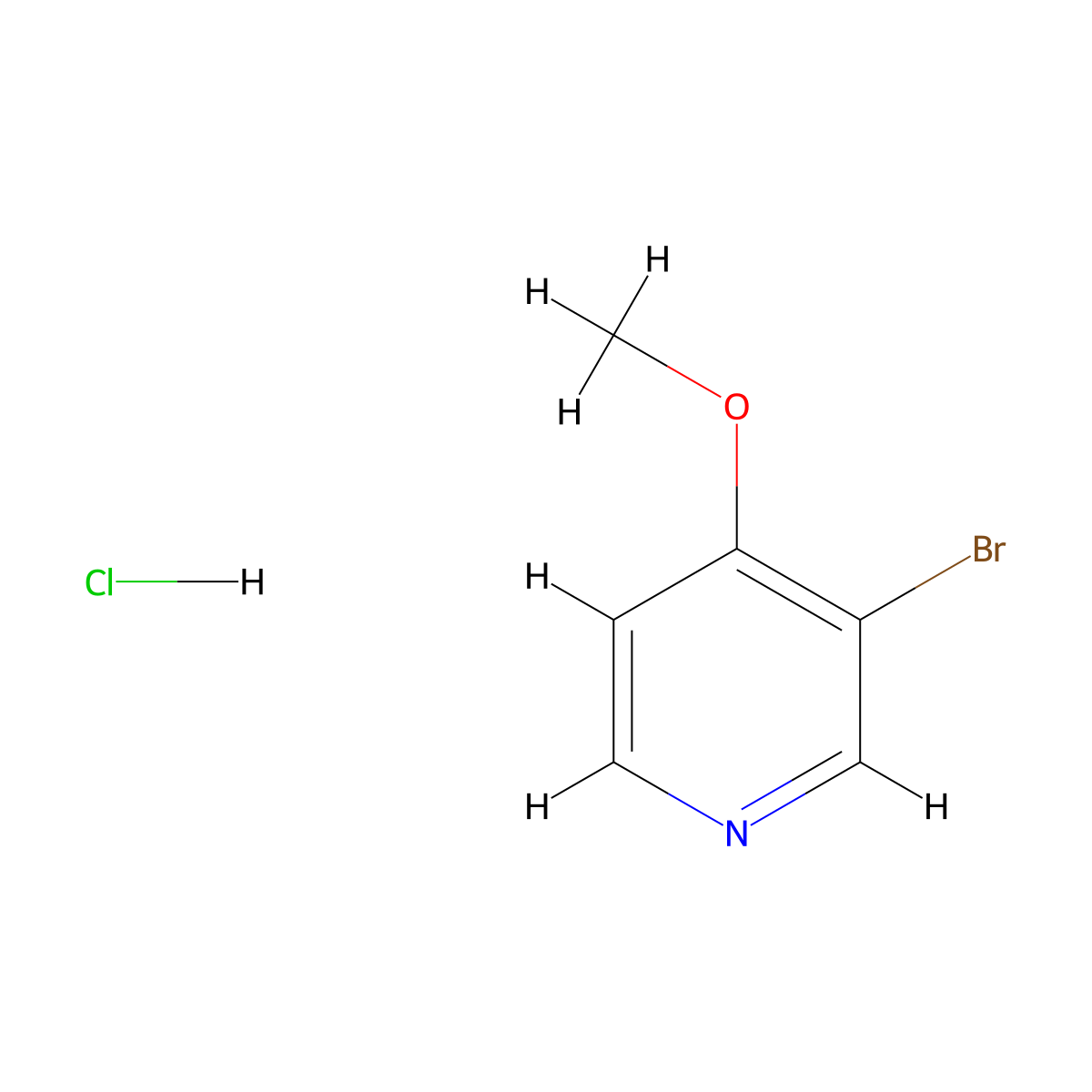 3-Bromo-4-methoxypyridine hydrochloride molecular structure, CAS 1881290-50-1