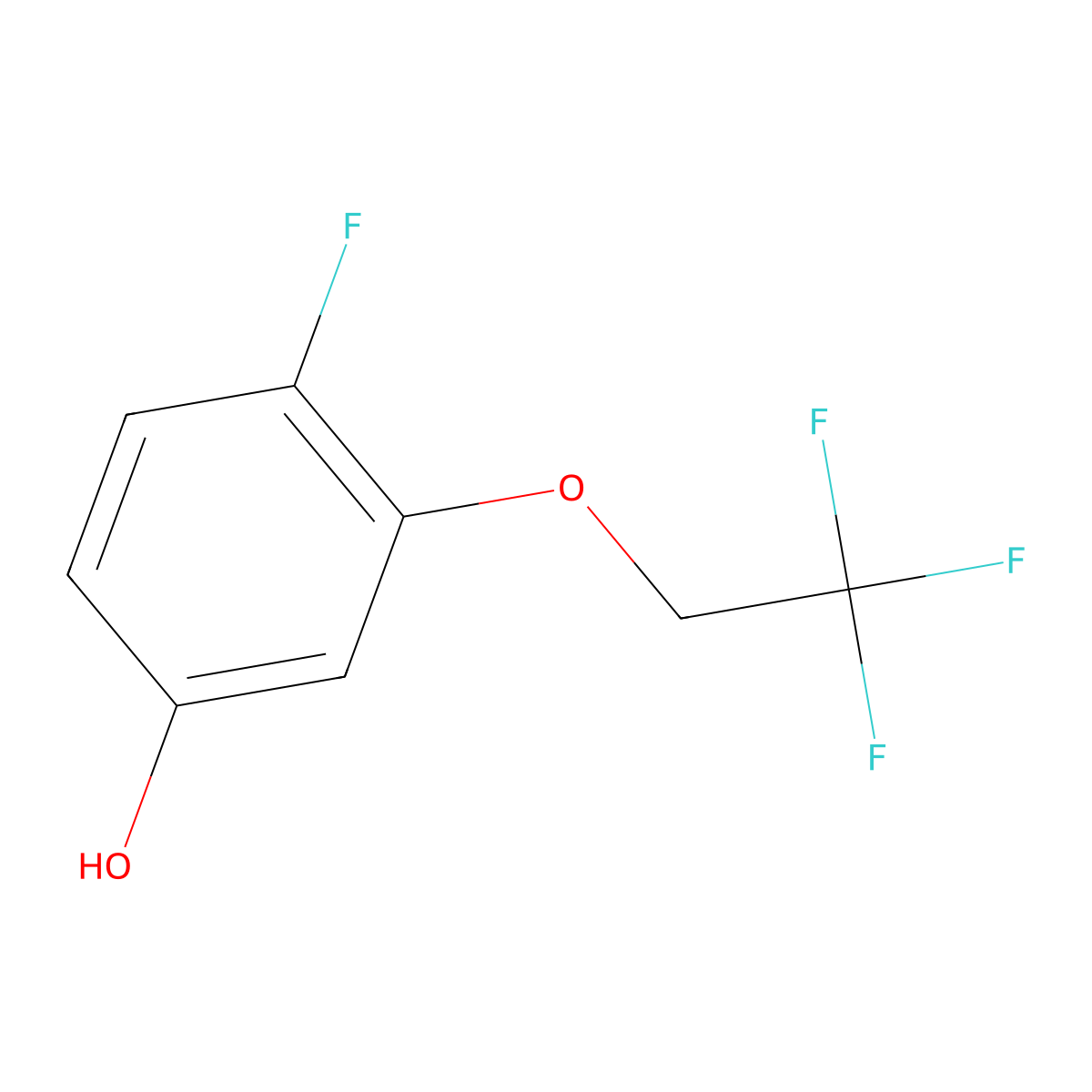 4-Fluoro-3-(2,2,2-trifluoroethoxy)phenol molecular structure, CAS 1881290-53-4