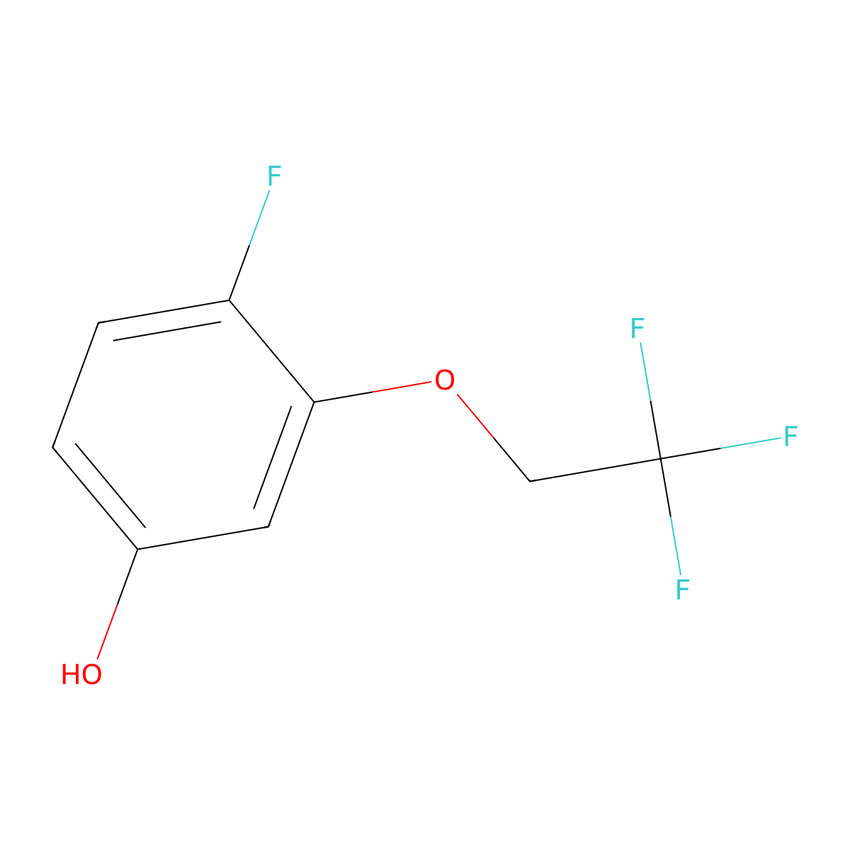 4-Fluoro-3-(2,2,2-trifluoroethoxy)phenol molecular structure, CAS 1881290-53-4