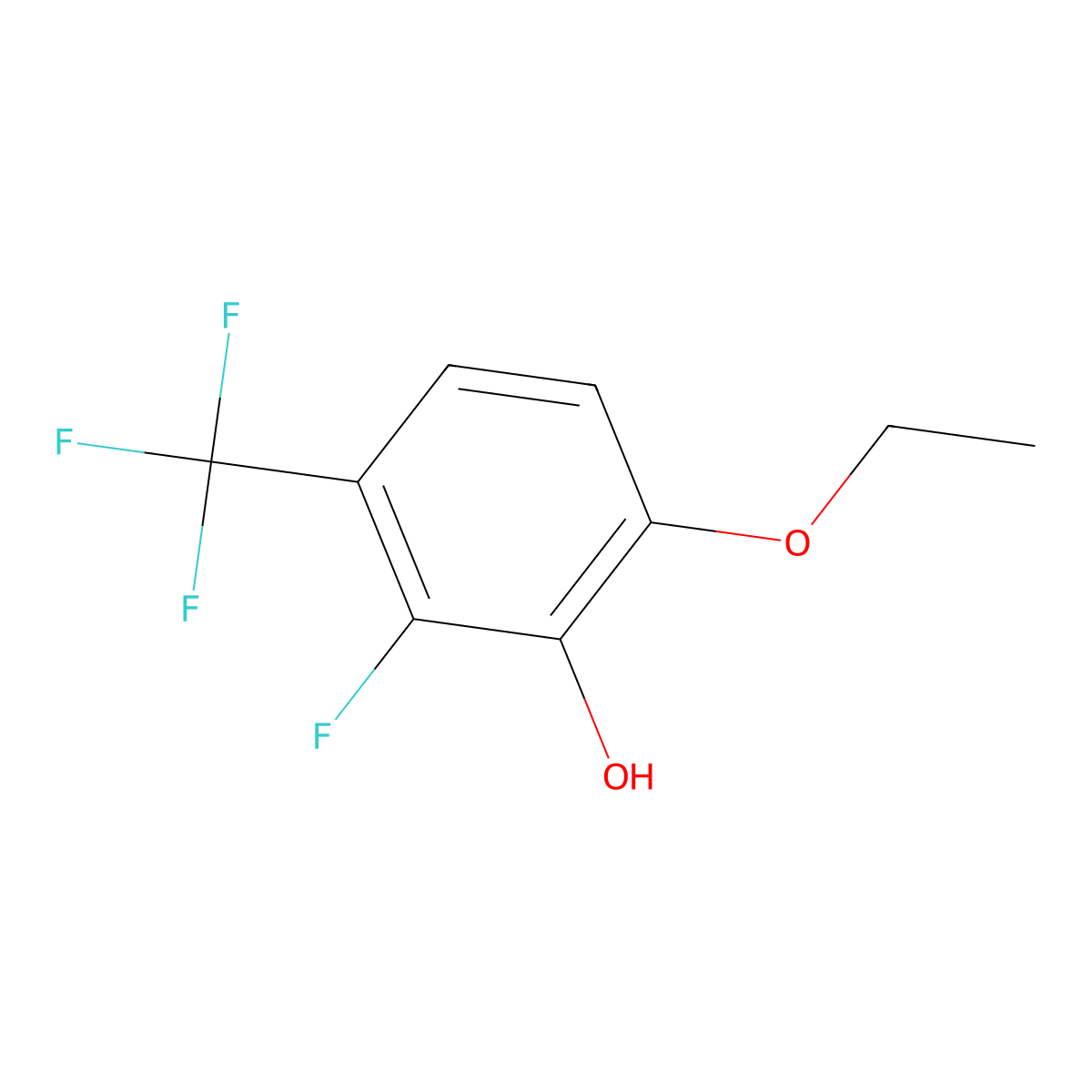 6-Ethoxy-2-fluoro-3-(trifluoromethyl)phenol molecular structure, CAS 1881290-59-0