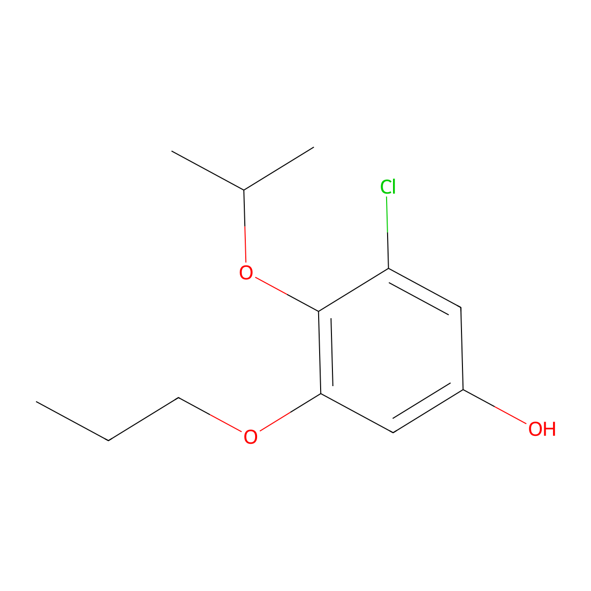 3-Chloro-4-(propan-2-yloxy)-5-propoxyphenol molecular structure, CAS 1881290-68-1