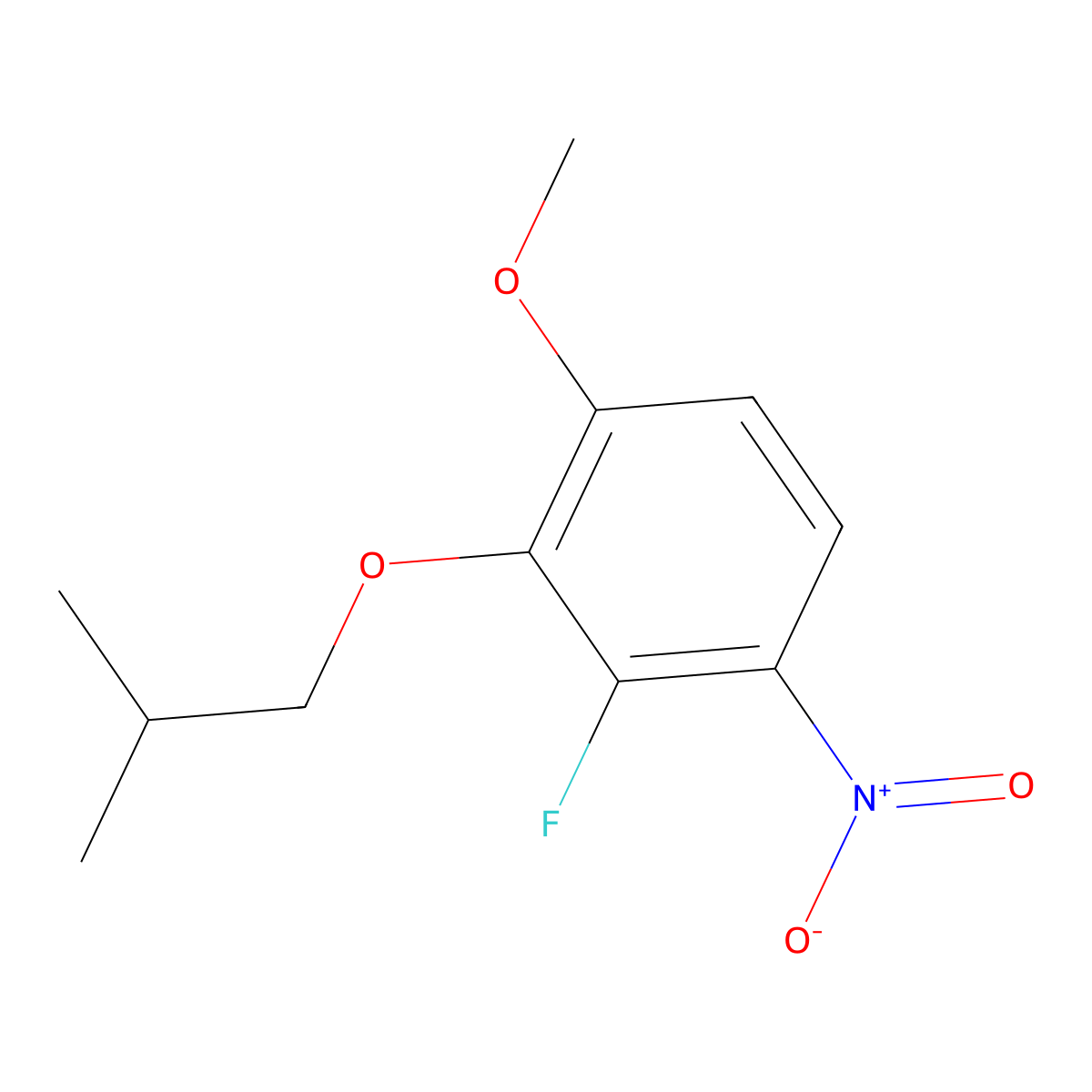 2-Fluoro-4-methoxy-3-(2-methylpropoxy)-1-nitrobenzene molecular structure, CAS 1881290-73-8