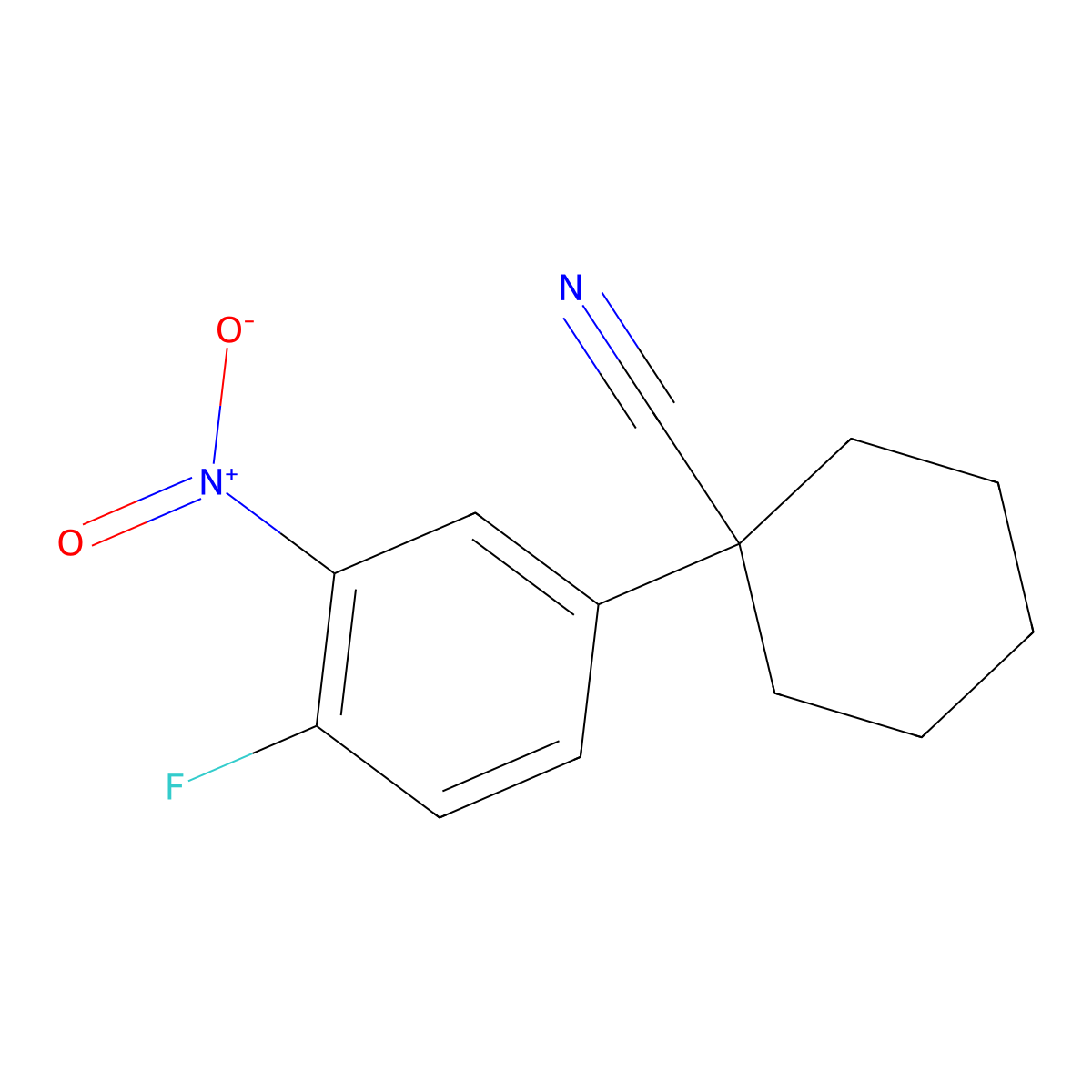 1-(4-Fluoro-3-nitrophenyl)cyclohexane-1-carbonitrile molecular structure, CAS 1881290-81-8