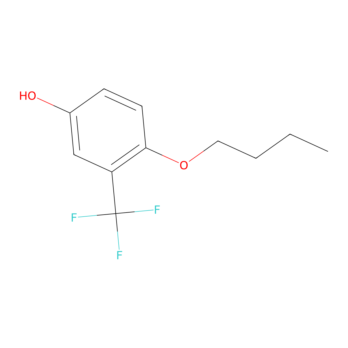 4-Butoxy-3-(trifluoromethyl)phenol molecular structure, CAS 1881290-84-1