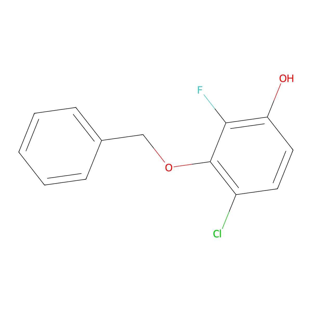 3-(Benzyloxy)-4-chloro-2-fluorophenol molecular structure, CAS 1881290-88-5