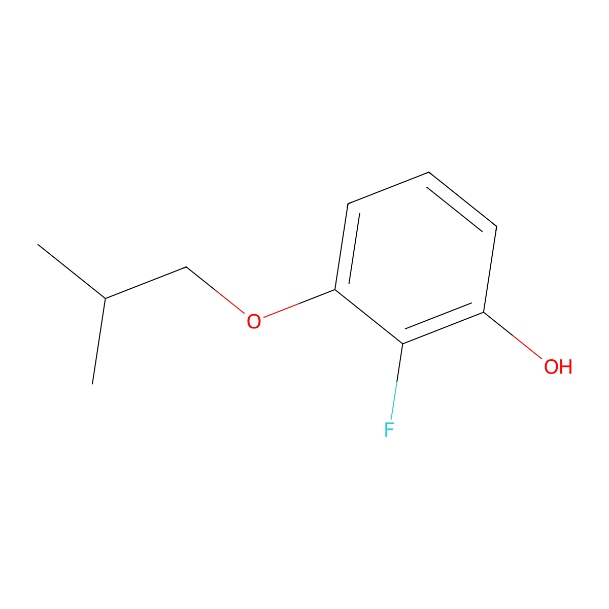2-Fluoro-3-(2-methylpropoxy)phenol molecular structure, CAS 1881290-91-0