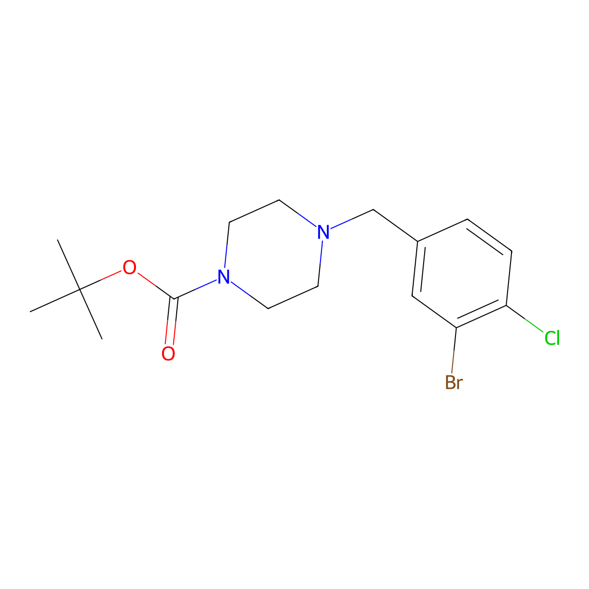 4-(4-BOC-Piperazino)methyl-2-bromo-1-chlorobenzene molecular structure, CAS 1881290-94-3