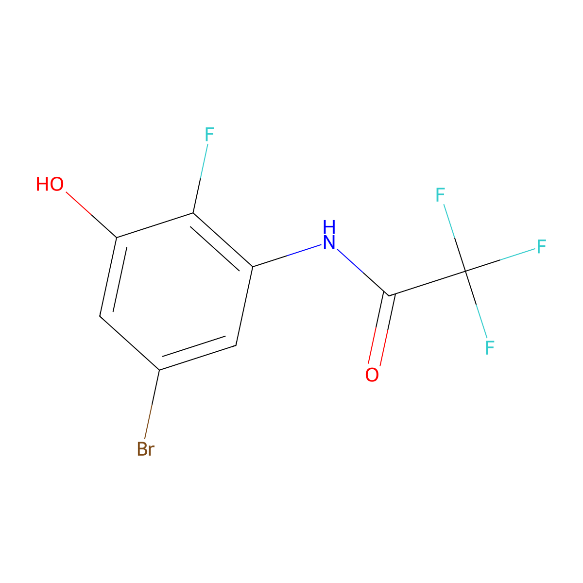 N-(5-Bromo-2-fluoro-3-hydroxyphenyl)-2,2,2-trifluoroacetamide molecular structure, CAS 1881291-06-0