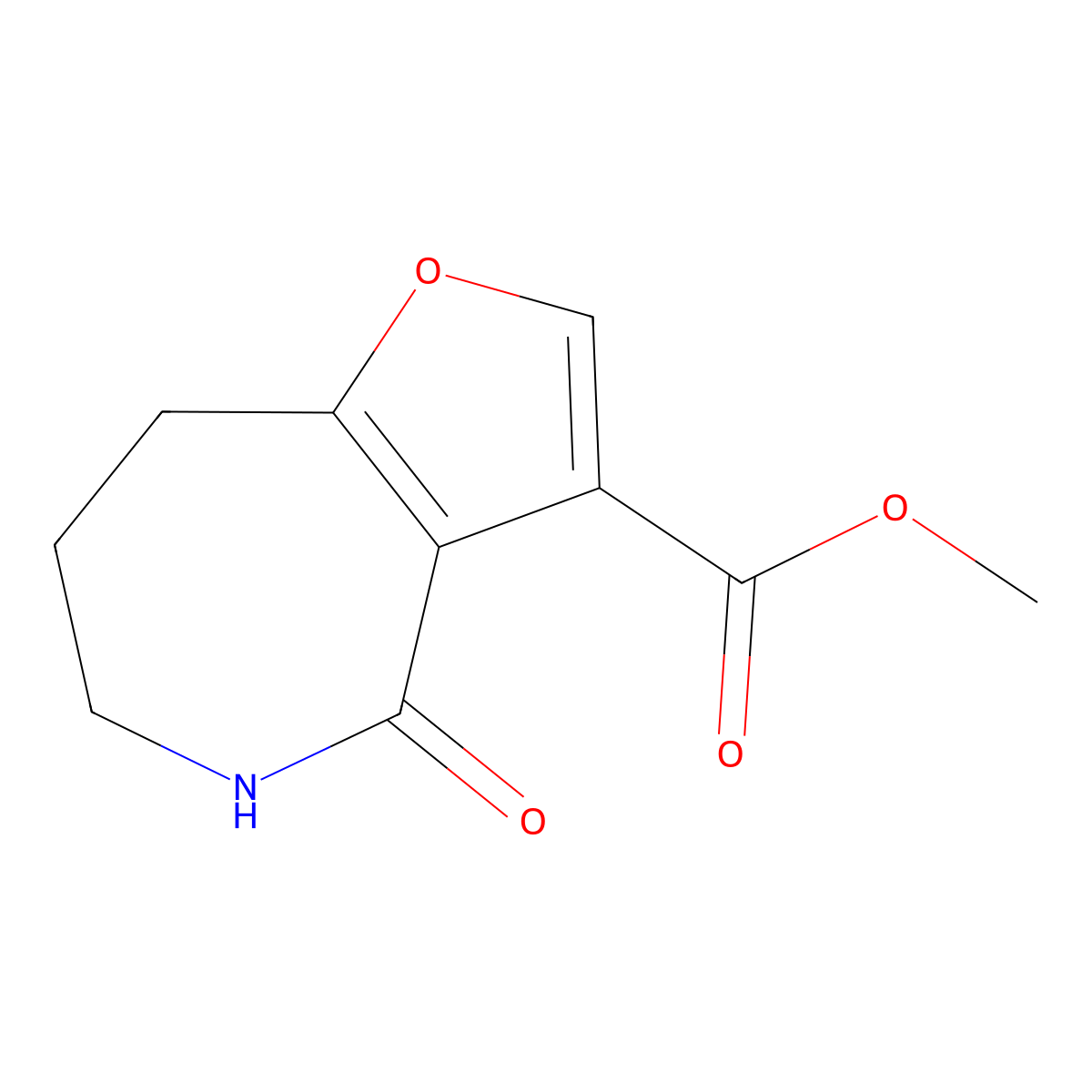 methyl 4-oxo-4H,5H,6H,7H,8H-furo[3,2-c]azepine-3-carboxylate molecular structure, CAS 1881291-11-7