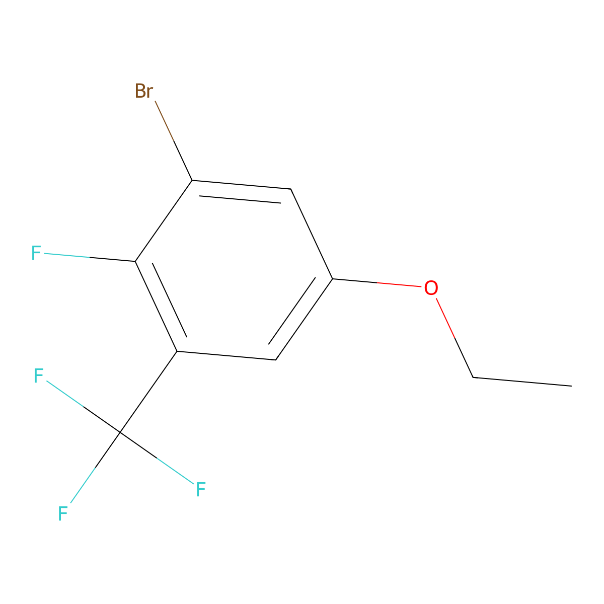 1-Bromo-5-ethoxy-2-fluoro-3-(trifluoromethyl)benzene molecular structure, CAS 1881291-15-1