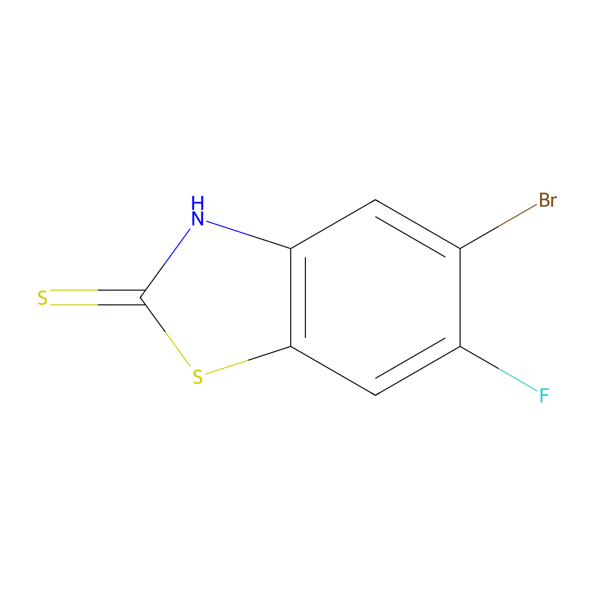 5-Bromo-6-fluorobenzo[d]thiazole-2-thiol molecular structure, CAS 1881291-16-2