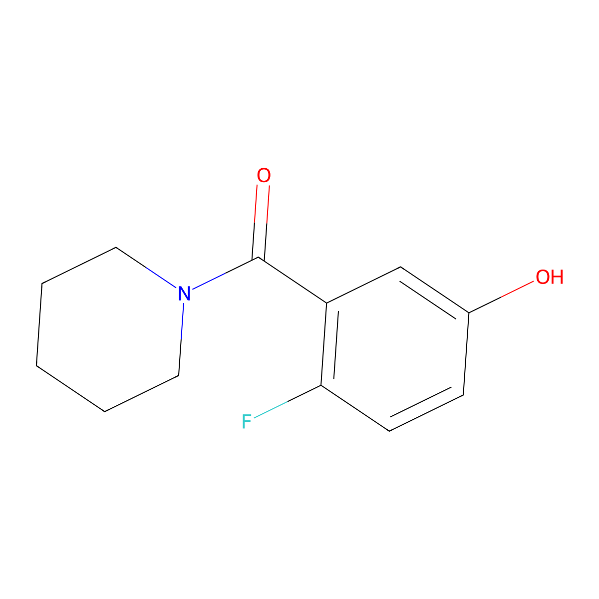 4-Fluoro-3-[(piperidin-1-yl)carbonyl]phenol molecular structure, CAS 1881291-18-4