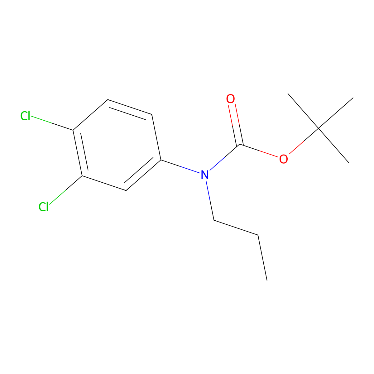 Tert-butyl N-(3,4-dichlorophenyl)-N-propylcarbamate molecular structure, CAS 1881291-20-8