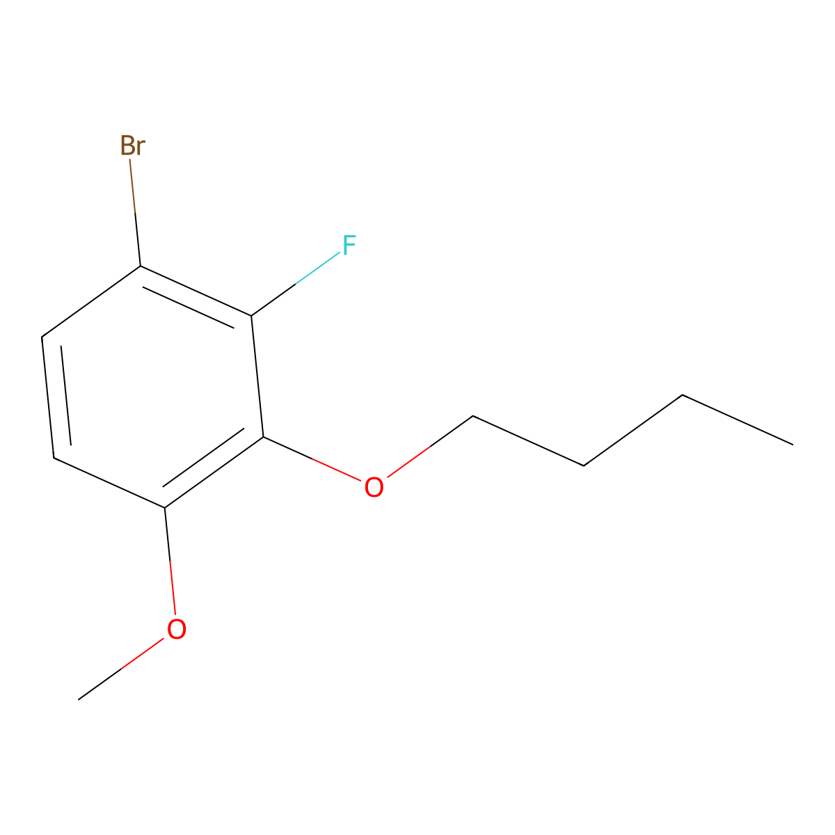 1-Bromo-3-butoxy-2-fluoro-4-methoxybenzene molecular structure, CAS 1881291-21-9