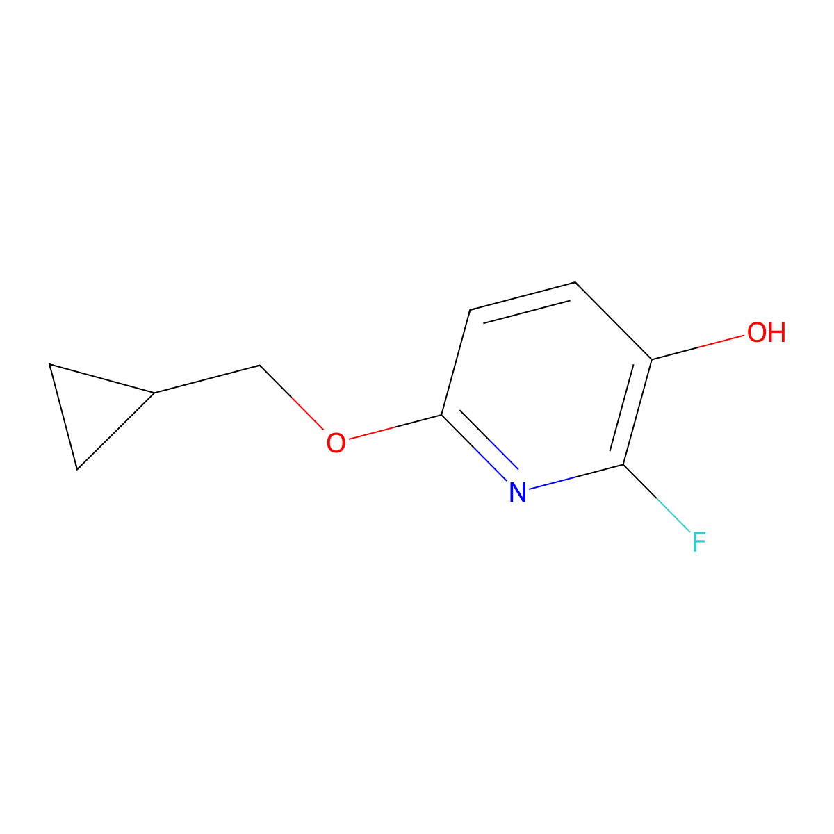 6-(Cyclopropylmethoxy)-2-fluoropyridin-3-OL molecular structure, CAS 1881291-23-1