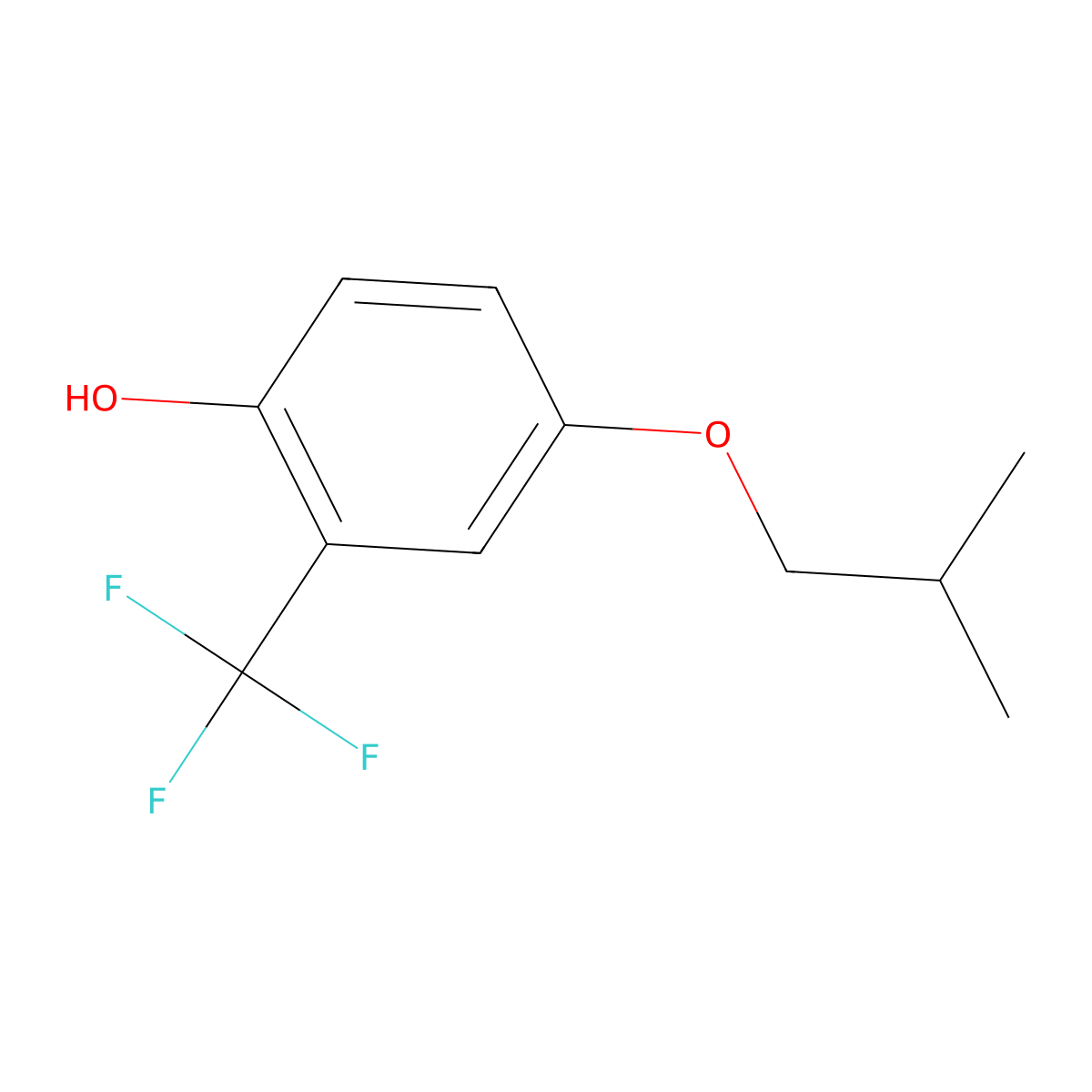 4-(2-Methylpropoxy)-2-(trifluoromethyl)phenol molecular structure, CAS 1881291-25-3