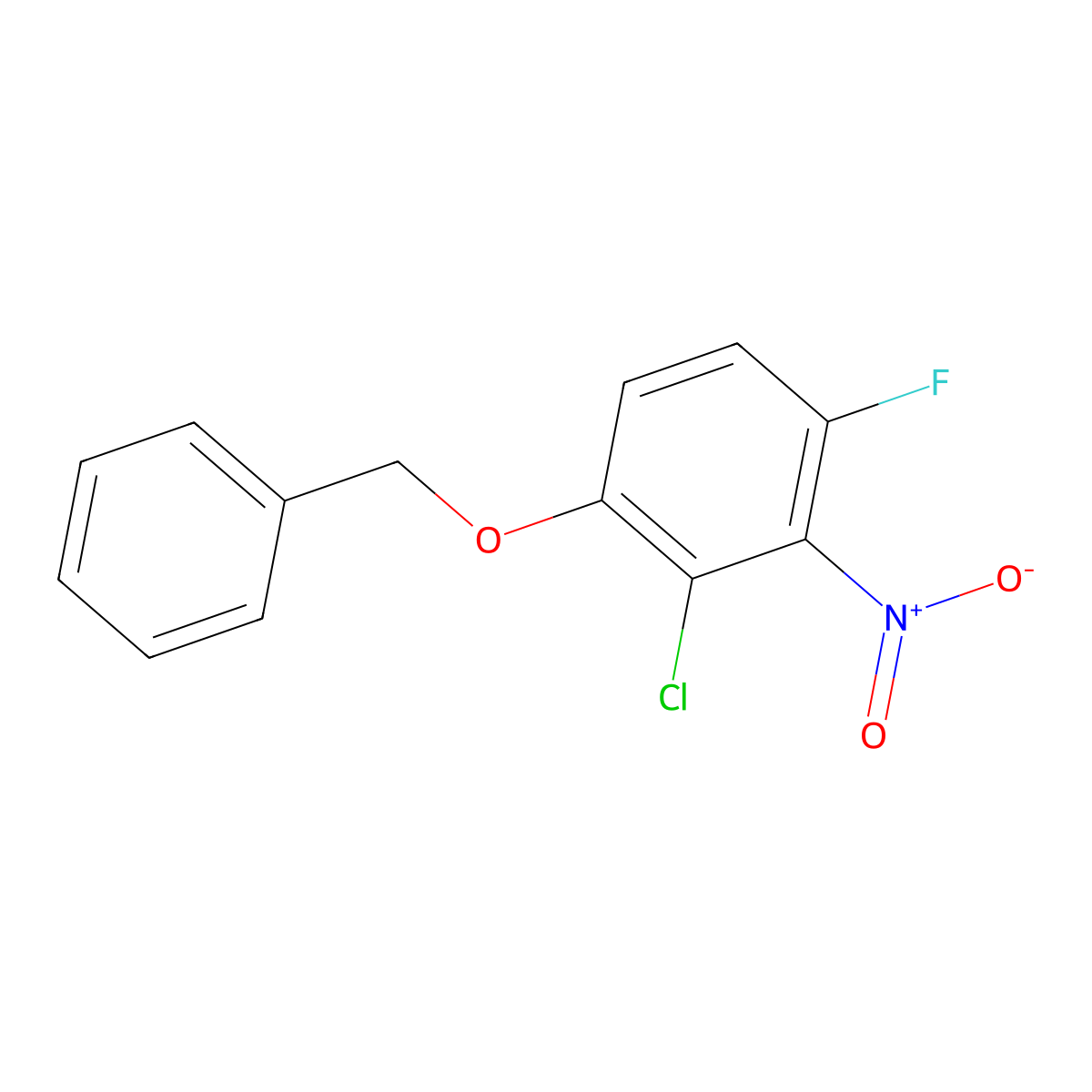 1-(Benzyloxy)-2-chloro-4-fluoro-3-nitrobenzene molecular structure, CAS 1881291-26-4