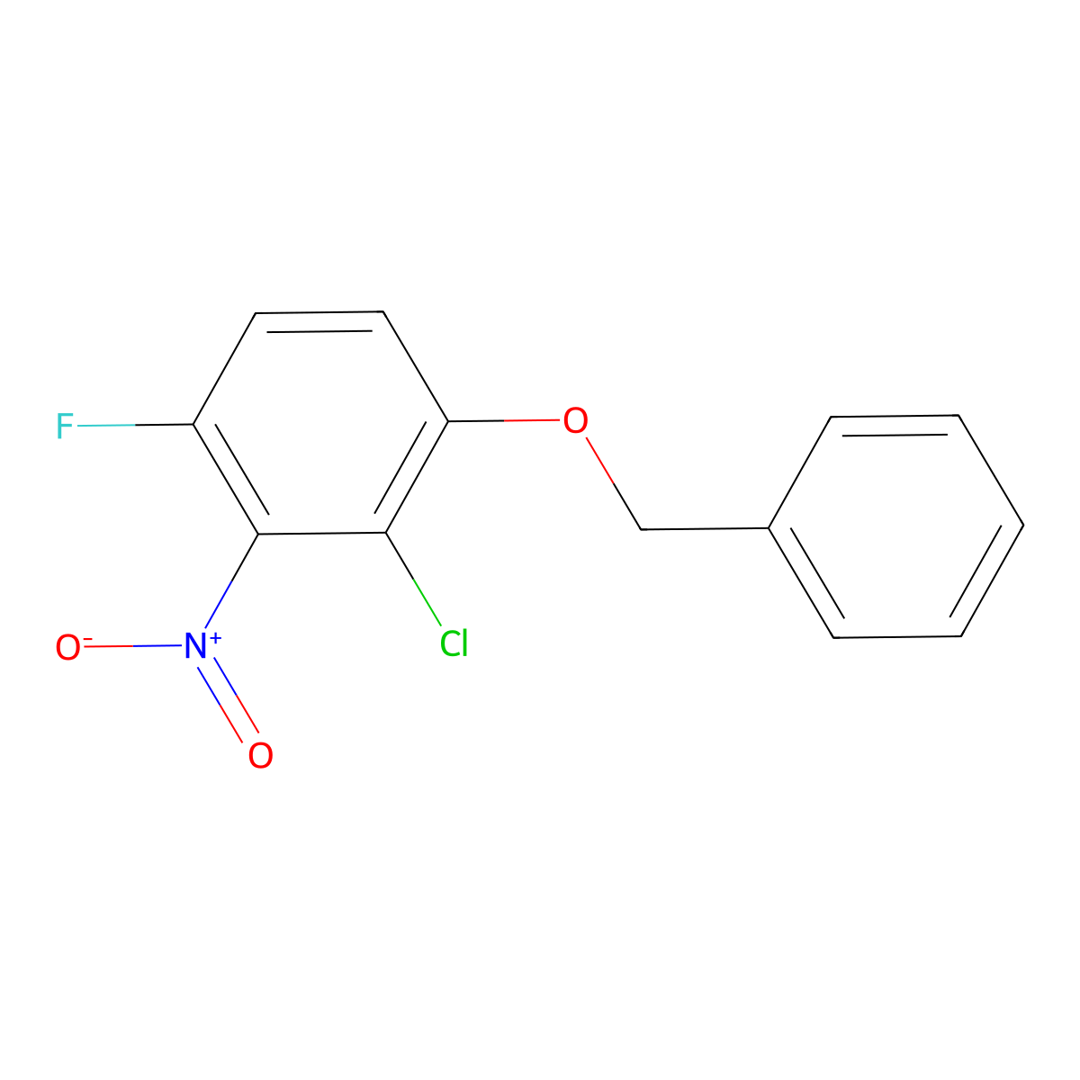 1-(Benzyloxy)-2-chloro-4-fluoro-3-nitrobenzene molecular structure, CAS 1881291-26-4