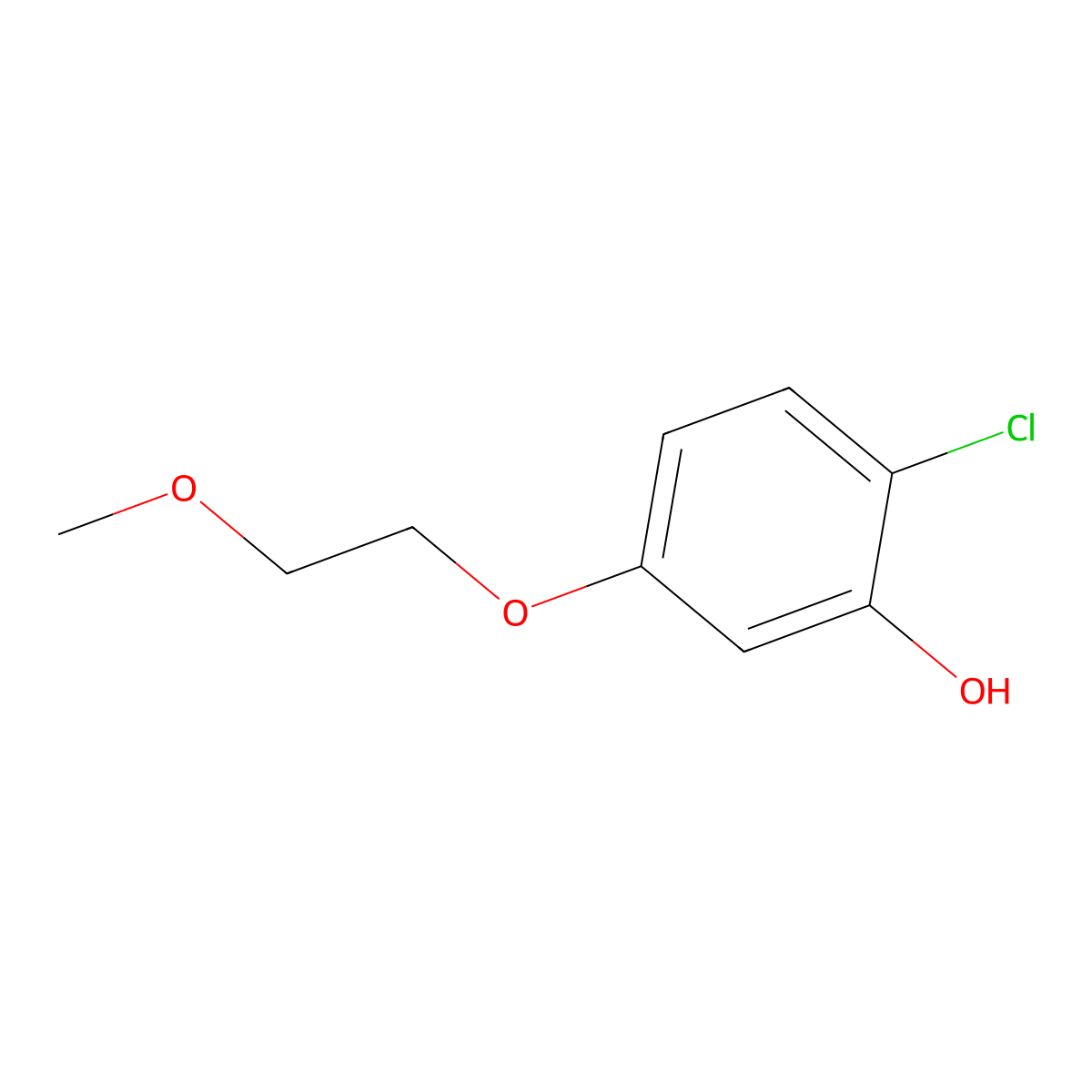 2-Chloro-5-(2-methoxyethoxy)phenol molecular structure, CAS 1881291-29-7
