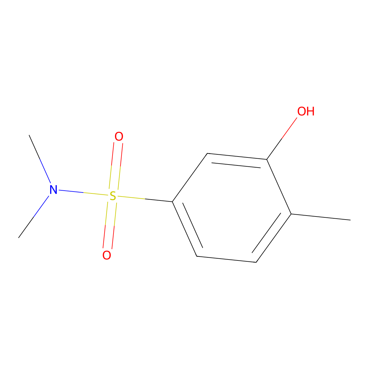 3-hydroxy-N,N,4-trimethylbenzene-1-sulfonamide molecular structure, CAS 1881291-33-3