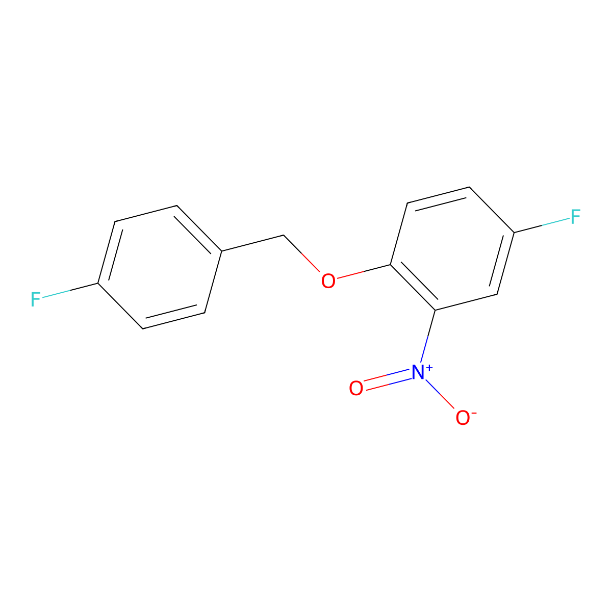 4-Fluoro-1-[(4-fluorophenyl)methoxy]-2-nitrobenzene molecular structure, CAS 1881291-34-4