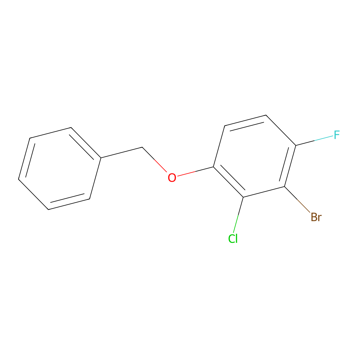 1-(Benzyloxy)-3-bromo-2-chloro-4-fluorobenzene molecular structure, CAS 1881291-36-6