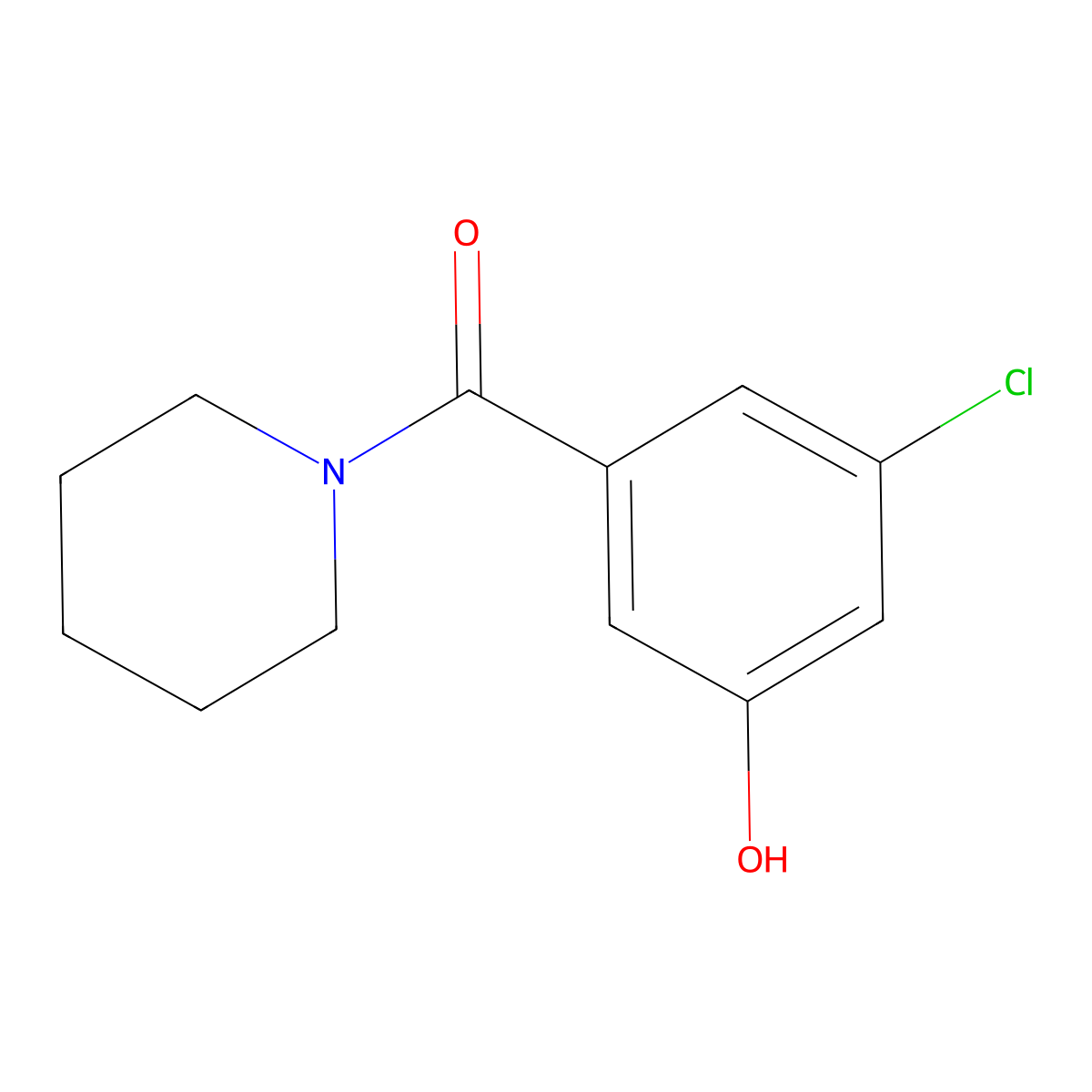 3-Chloro-5-[(piperidin-1-yl)carbonyl]phenol molecular structure, CAS 1881291-39-9