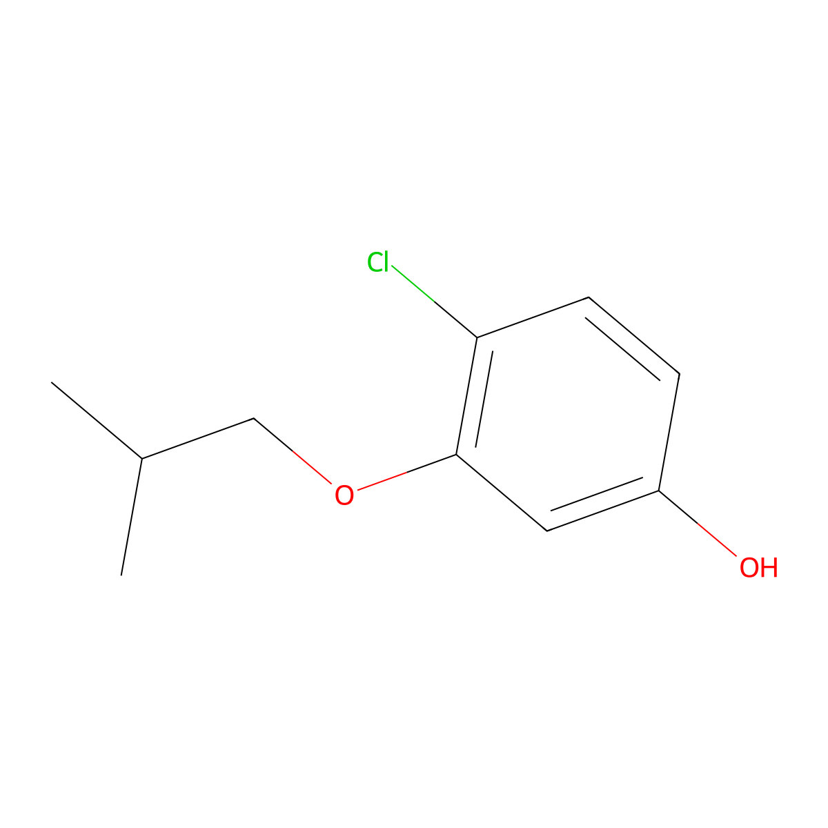 4-Chloro-3-(2-methylpropoxy)phenol molecular structure, CAS 1881291-43-5